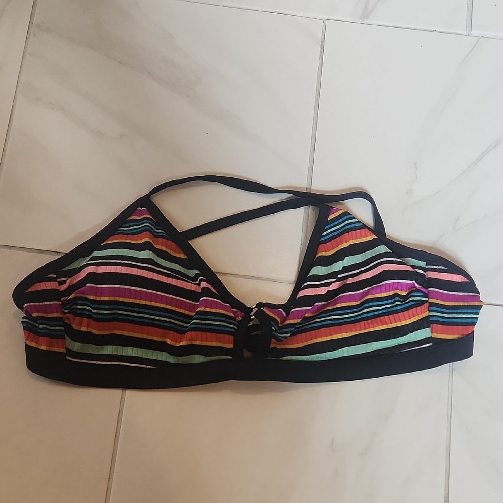 Striped Multicolor Bikini Top